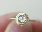 1 Carat Rose Cut Diamond Engagement Ring | Brown Diamond Promise Ring | Anniversary Gift -