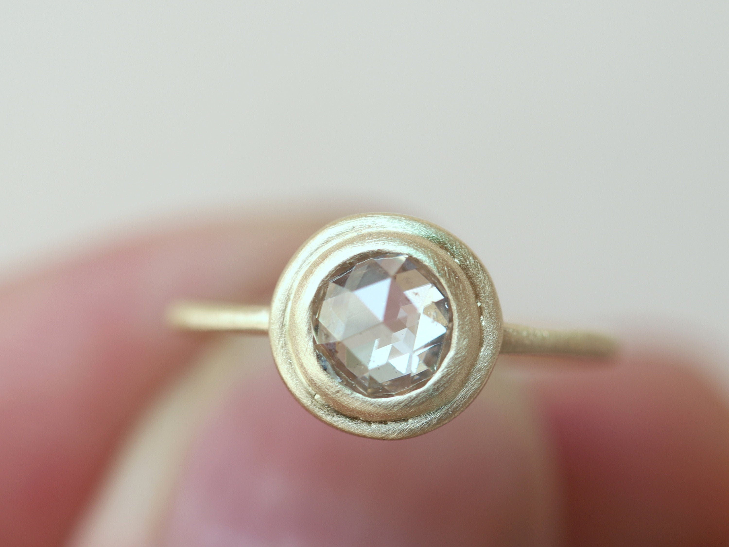 1 Carat Rose Cut Diamond Engagement Ring | Brown Diamond Promise Ring | Anniversary Gift -