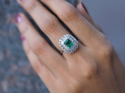 Emerald Diamond Engagement Ring | Green Emerald Baguette with 1.6-Carat Design -