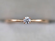 Diamond Stacking Ring | Gold Diamond Stacking Ring | Minimalist Diamond Ring -