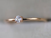 Diamond Stacking Ring | Gold Diamond Stacking Ring | Minimalist Diamond Ring -
