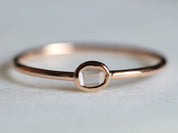 Rose Cut Diamond Stacking Ring | Polki Slice Diamond Ring | Dainty Diamond Stacking Ring -