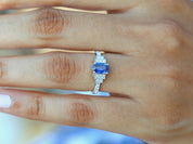 Art Deco Sapphire Engagement Ring | Blue Sapphire Antique Engagement Ring | Sapphire Verlobungsring -