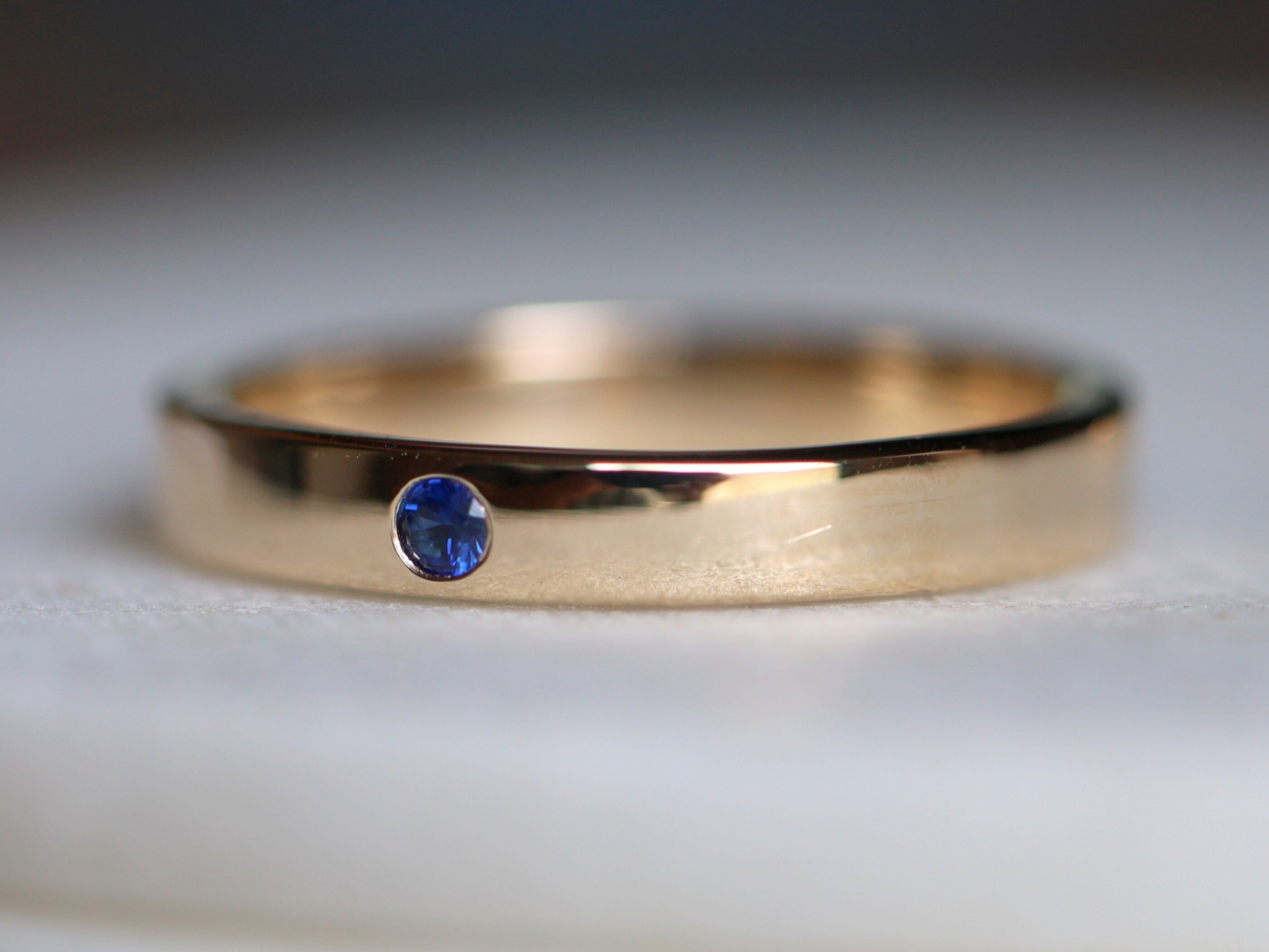 Blue Sapphire Wedding Band | 3mm Sapphire Band | Sapphire Wedding Ring -