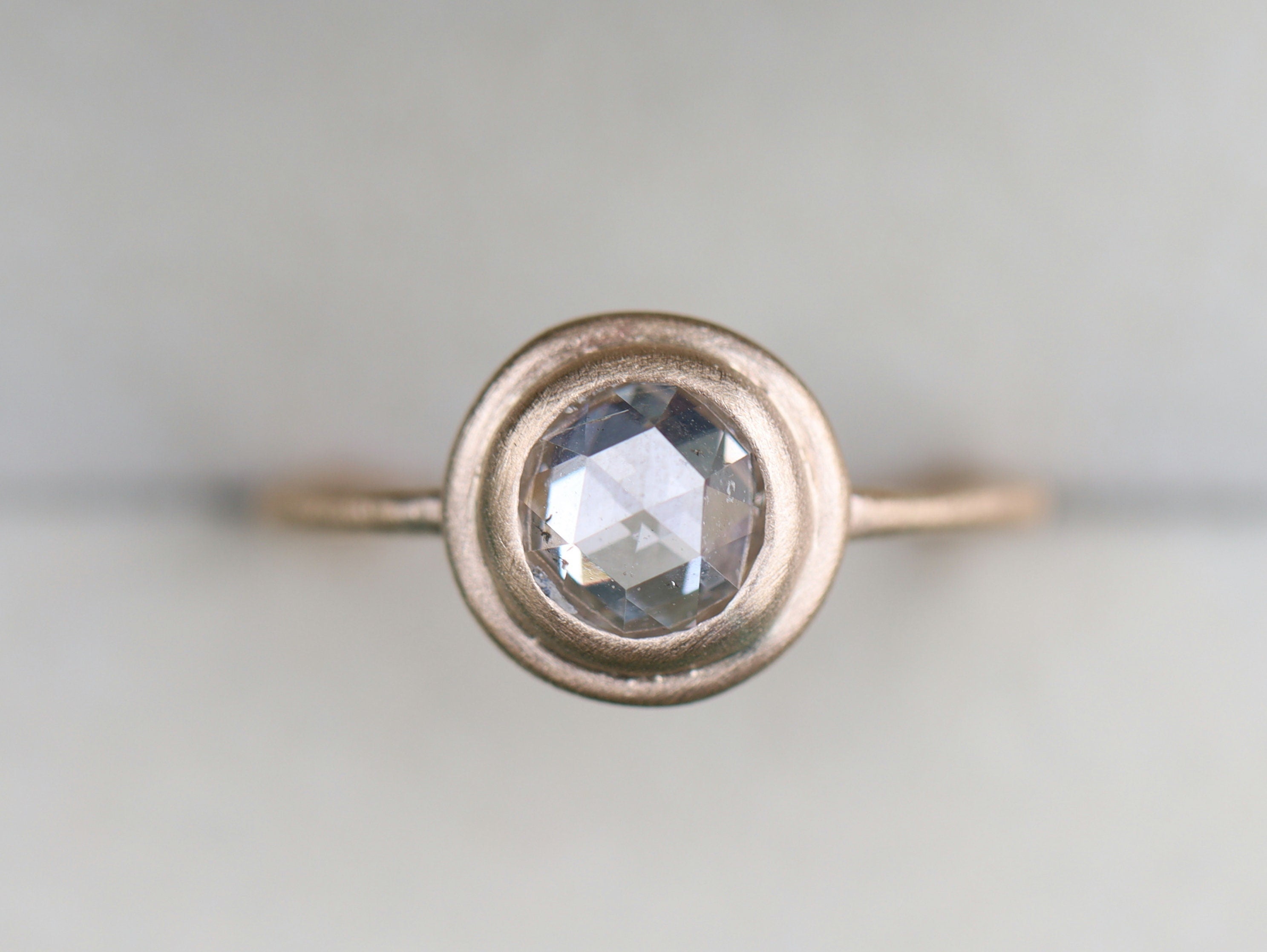 1 Carat Rose Cut Diamond Engagement Ring | Brown Diamond Promise Ring | Anniversary Gift -