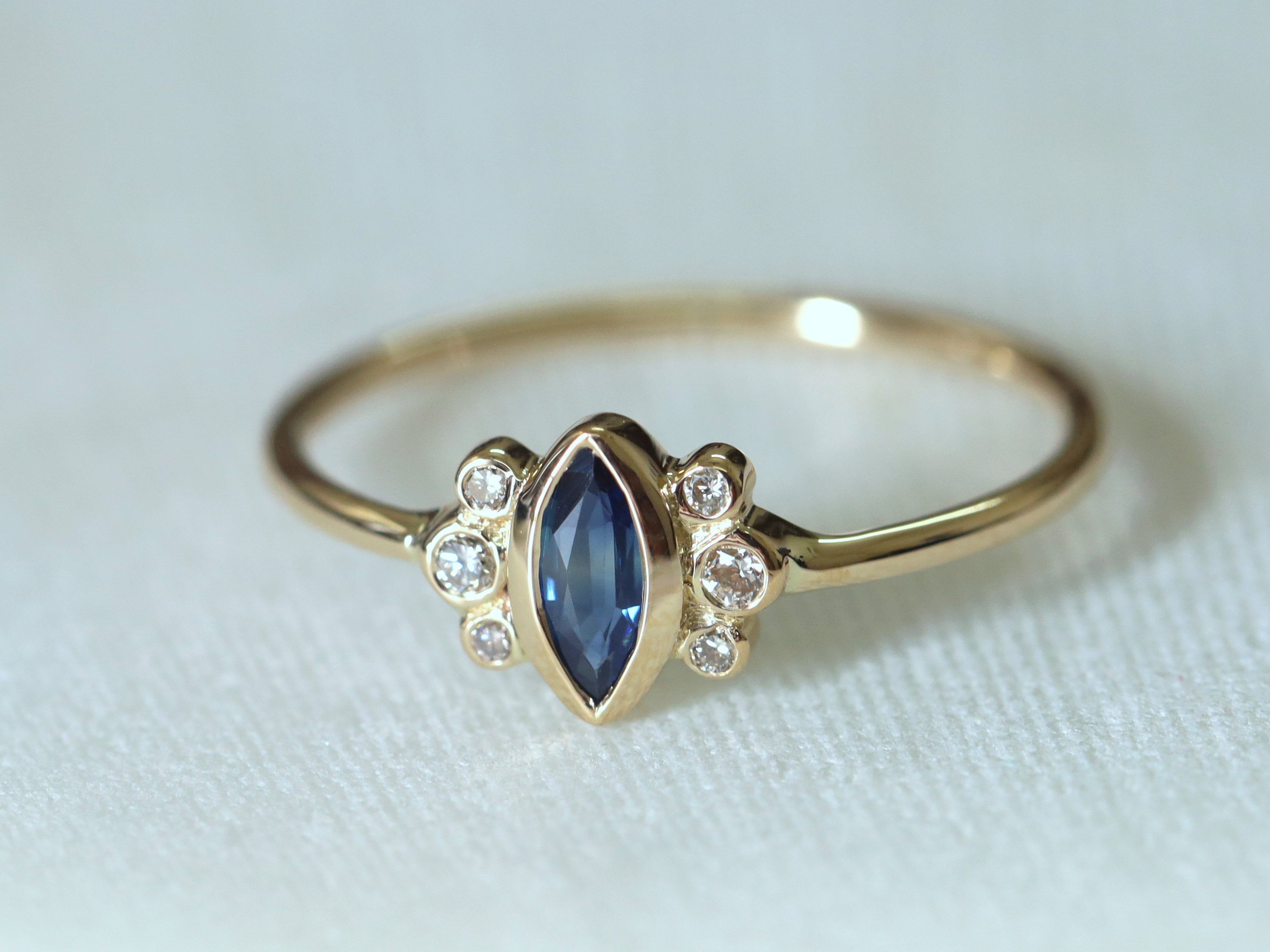 Dainty Blue Sapphire Ring | Natural Sapphire Stacking Ring -