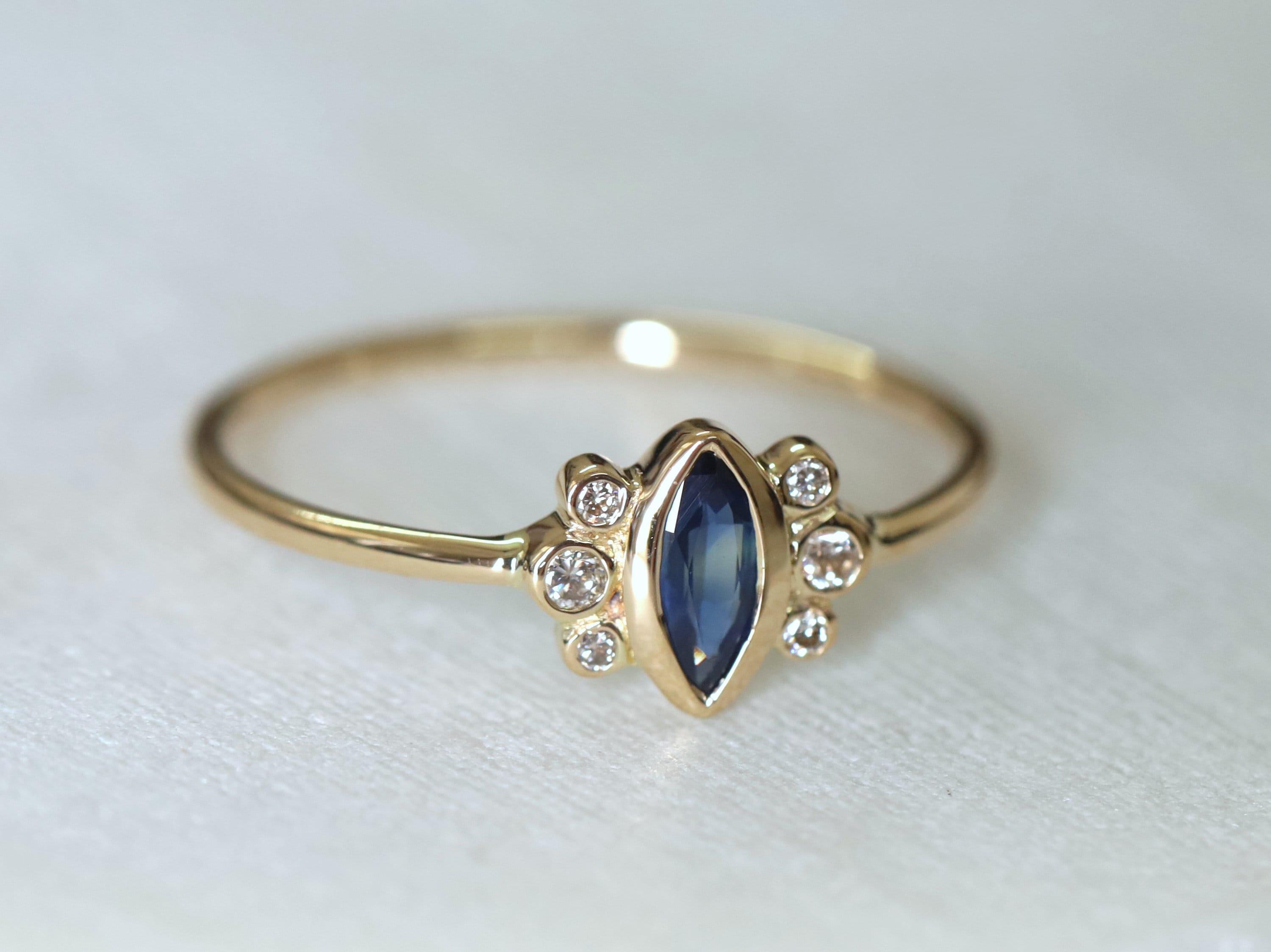 Dainty Blue Sapphire Ring | Natural Sapphire Stacking Ring -