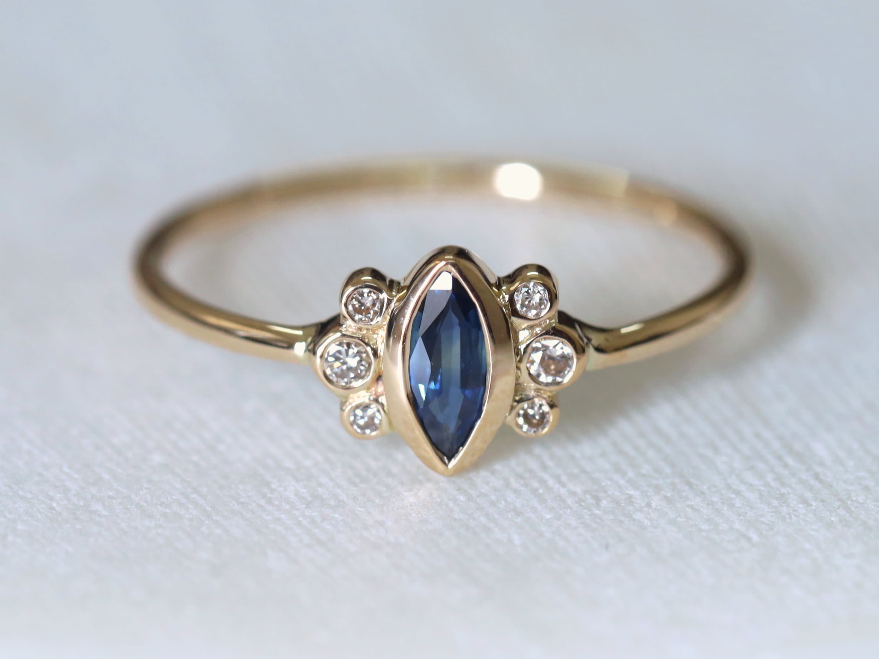Dainty Blue Sapphire Ring | Natural Sapphire Stacking Ring -