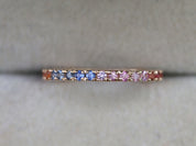 Full Eternity Ring | Unique Sapphire Wedding Band | Blue & Pink Sapphire Stacking Ring -
