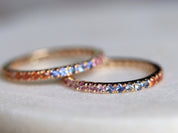 Full Eternity Ring | Unique Sapphire Wedding Band | Blue & Pink Sapphire Stacking Ring -