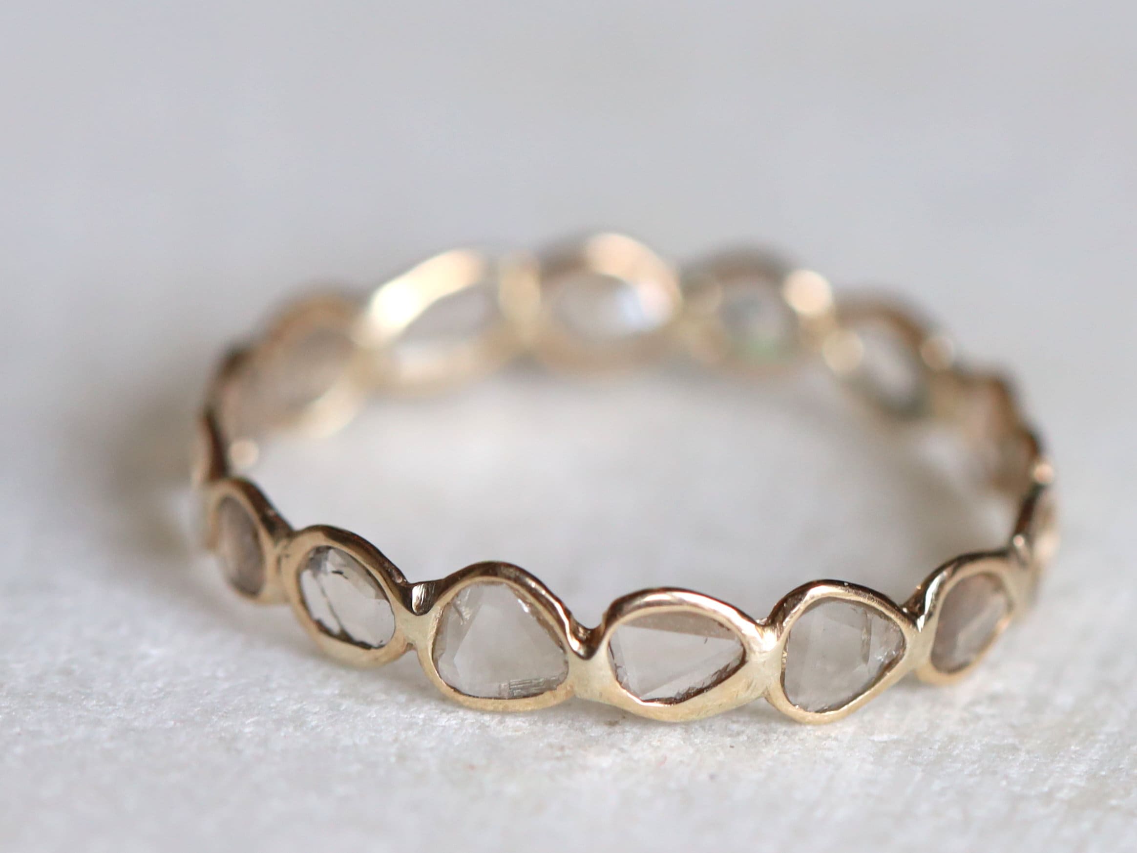 Diamond Wedding Band | Polki Ring | Sliced Diamond Eternity Wedding Band | Unique Polki Eternity Ring -