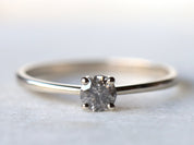 Gray Diamond Stacking Ring | Salt & Pepper Diamond Ring | Minimalist Gray Diamond Jewelry -