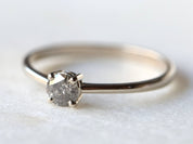 Gray Diamond Stacking Ring | Salt & Pepper Diamond Ring | Minimalist Gray Diamond Jewelry -