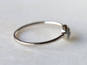 Gray Diamond Stacking Ring | Rose Cut Diamond Ring | Dainty Salt & Pepper Ring -