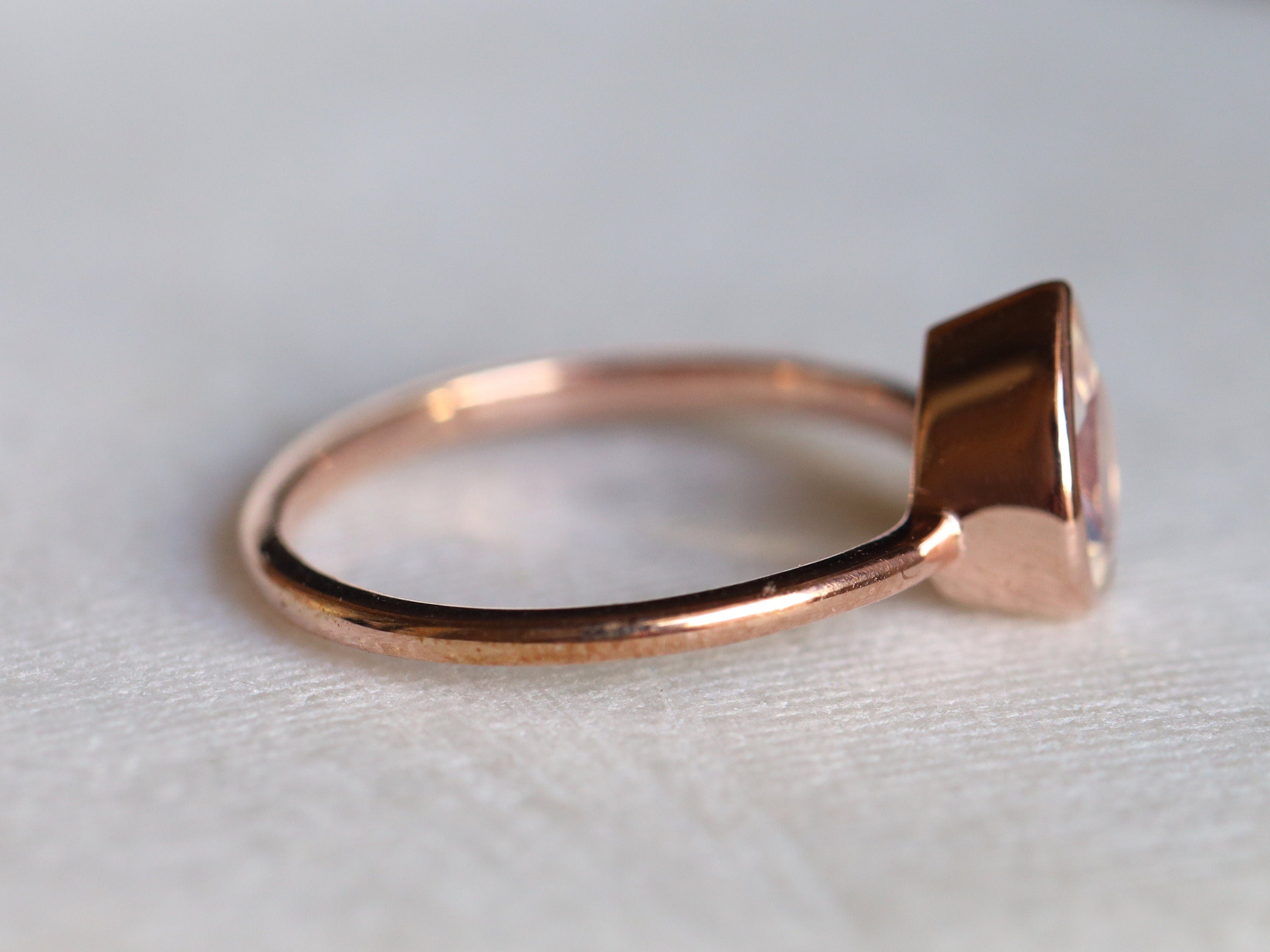 Pear Cut AAA Rainbow Moonstone Ring | Moonstone Engagement Ring | Anniversary Gift -