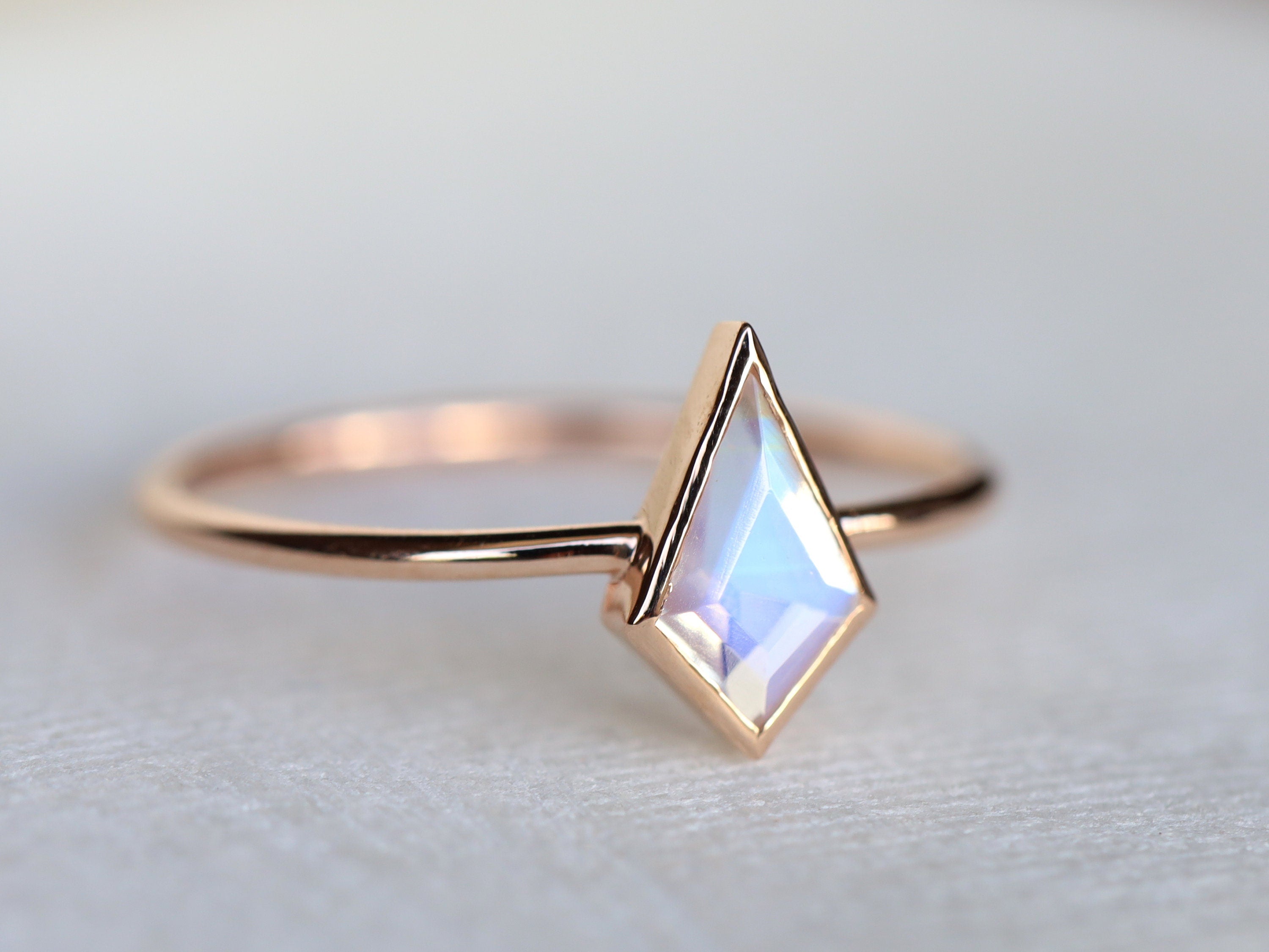 Kite Rainbow Moonstone Engagement Ring | Anniversary Gift for Her -
