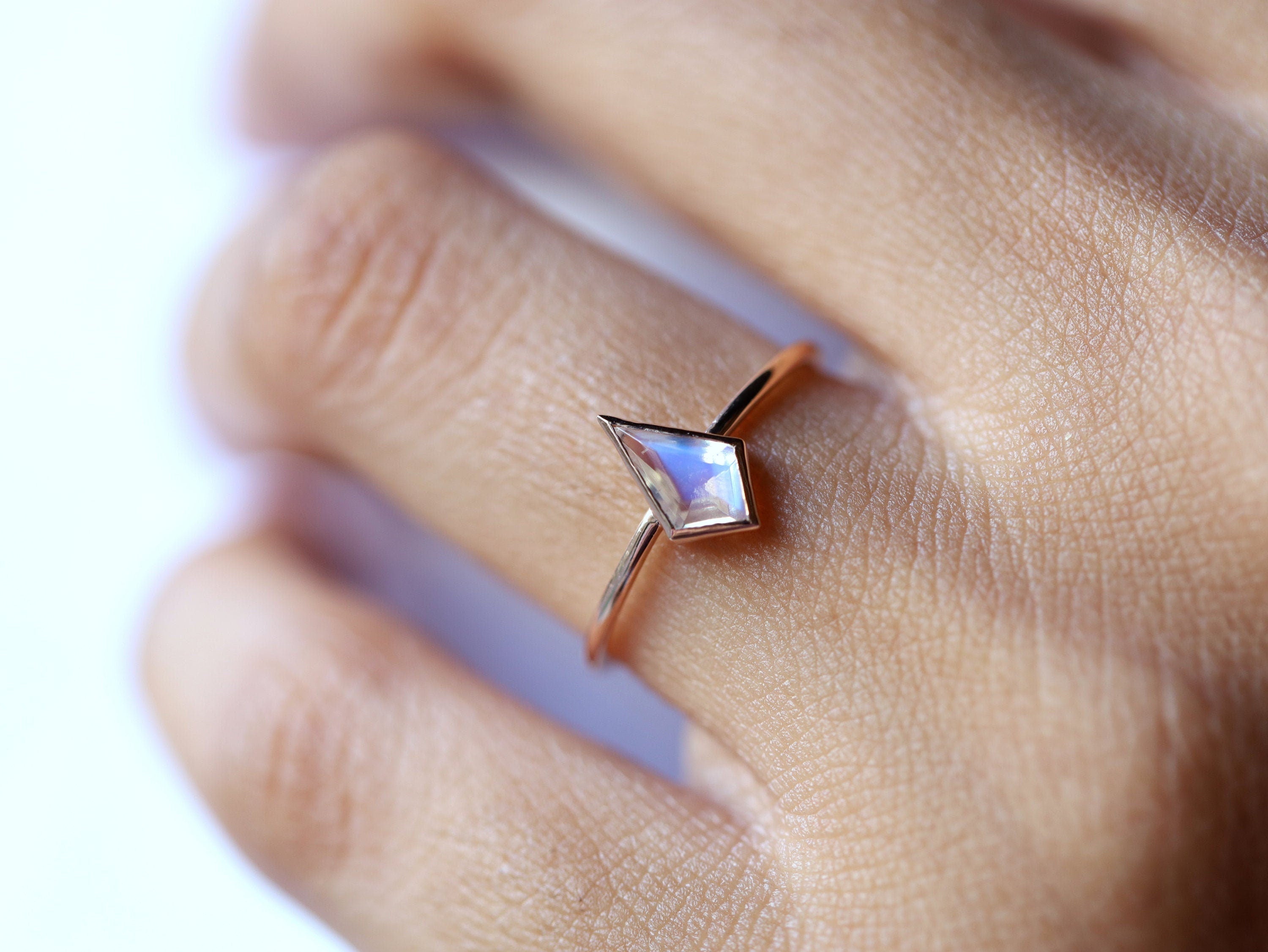 Kite Rainbow Moonstone Engagement Ring | Anniversary Gift for Her -