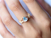 Aquamarine Engagement Ring | Twig Engagement Ring | Pear Cut Aquamarine | March Birthstone -