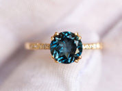 London Blue Topaz Ring | Solitaire Engagement Ring | 2 Carat Topaz Wedding Ring -
