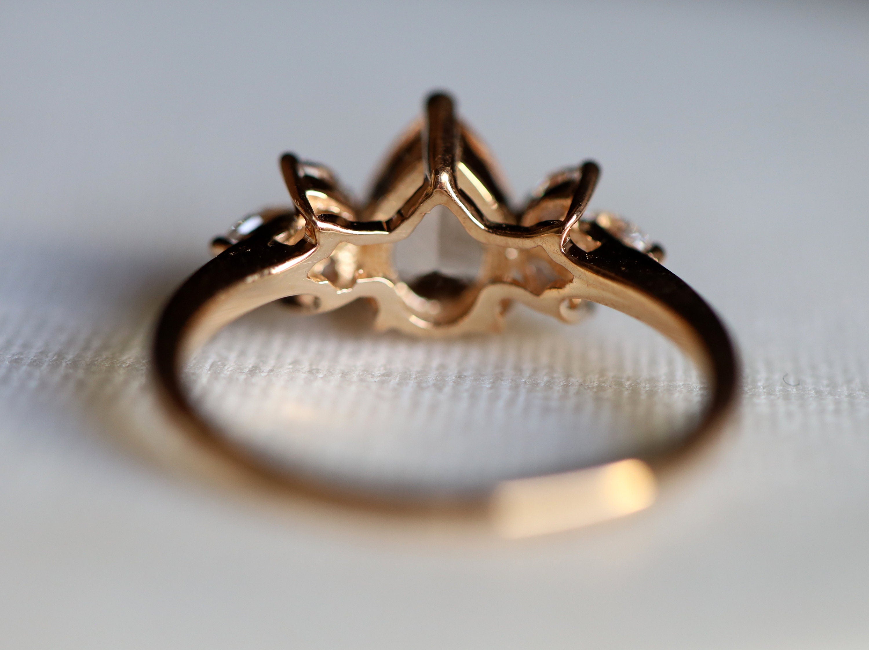 Morganite Engagement Ring | Pear Cut Twig Rose Gold Engagement Ring | March Birthstone -