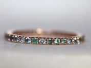 Alexandrite & Aquamarine Full Eternity Ring | Blue Sapphire Wedding Band -