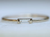 Diamond Stacking Ring | Baguette Diamond Ring | Minimalist Dainty Diamond Stacking Ring -