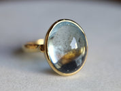 Aquamarine Engagement Ring | 15ct Aquamarine Statement Ring | March Birthstone Bezel Set -