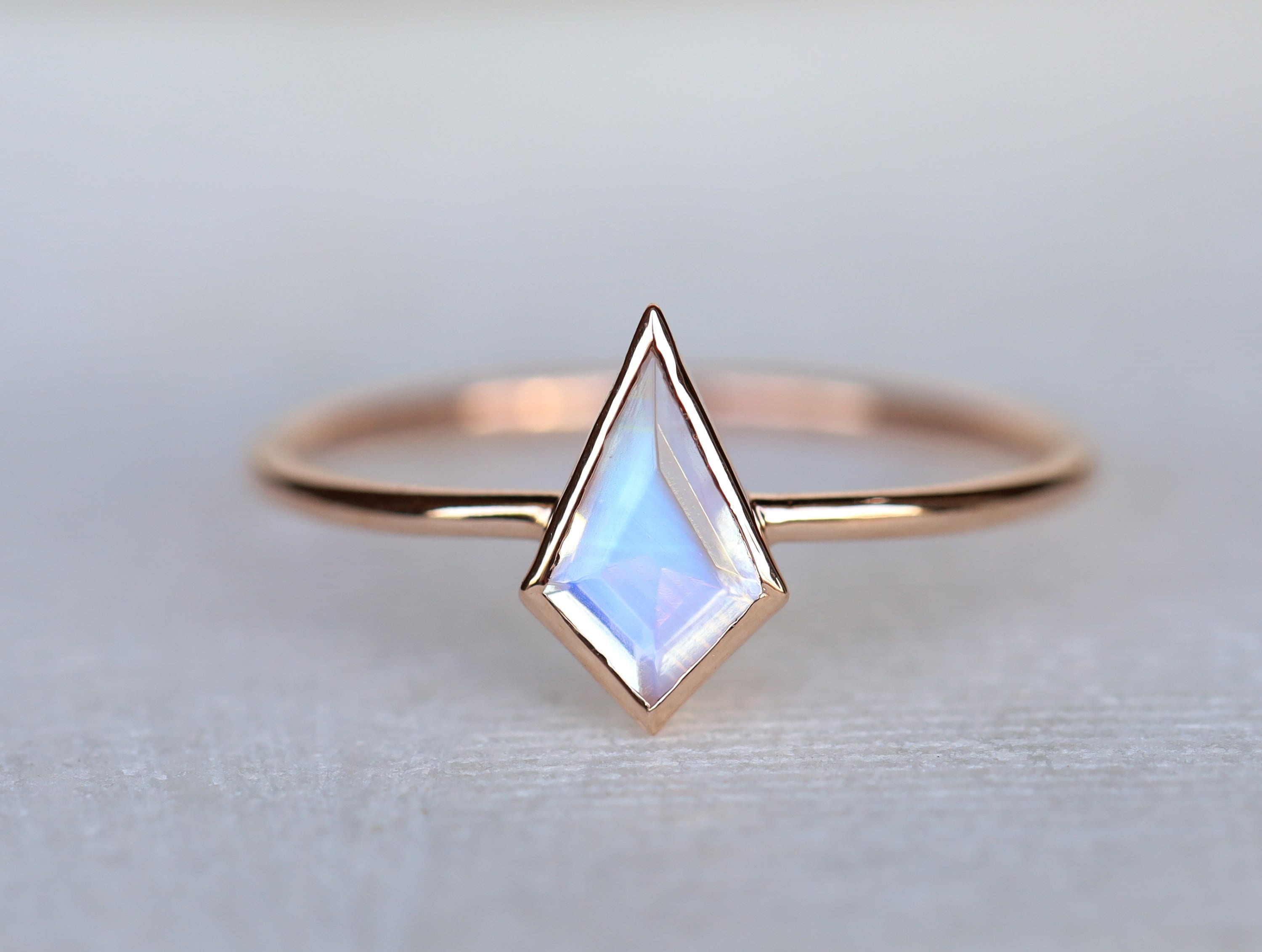Kite Rainbow Moonstone Engagement Ring | Anniversary Gift for Her -