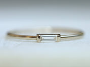 Diamond Stacking Ring | Baguette Diamond Ring | Minimalist Dainty Diamond Stacking Ring -