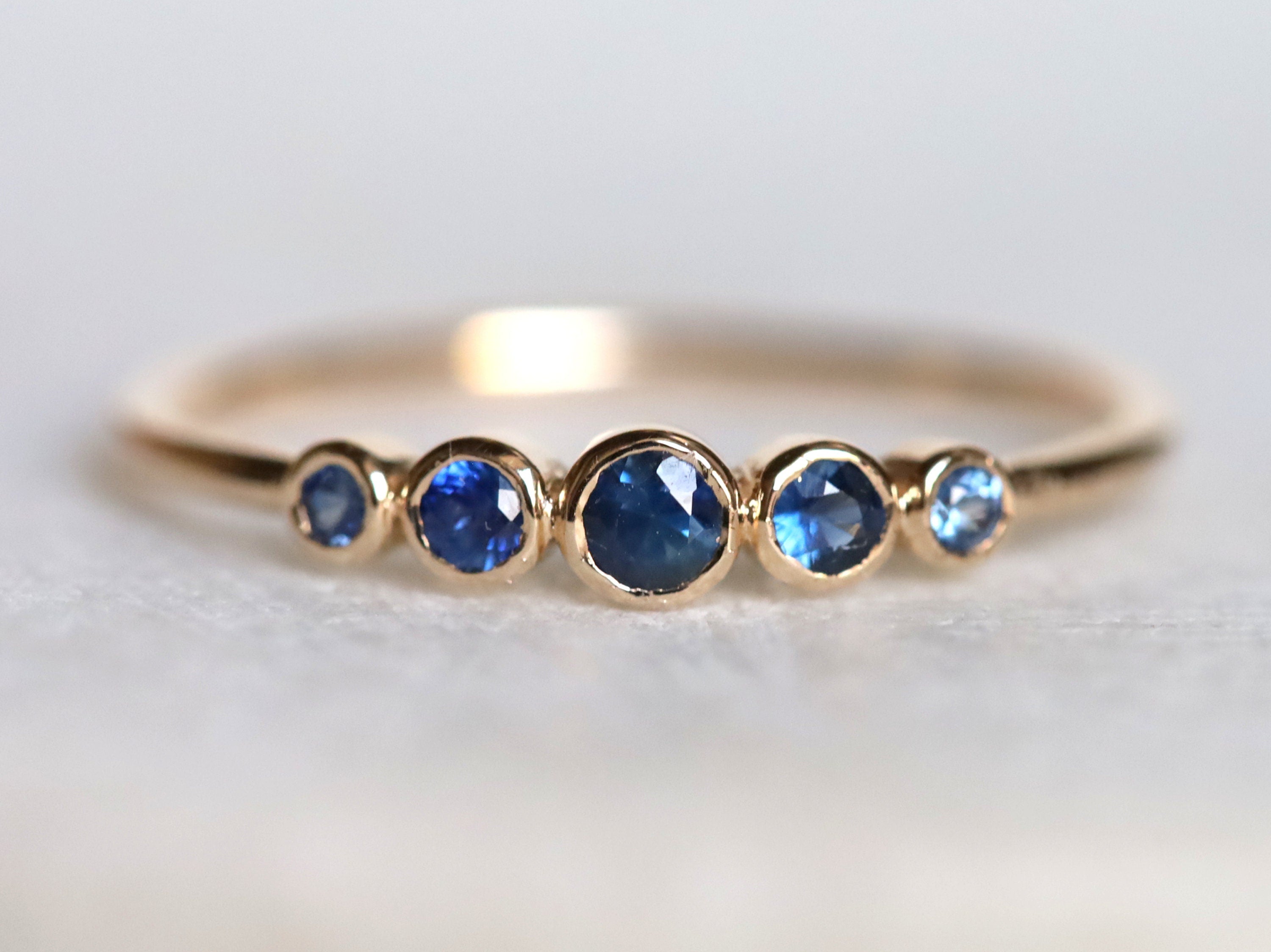Blue Sapphire Ring | Dainty Sapphire Stacking Ring | Stackable Blue Sapphire Ring -
