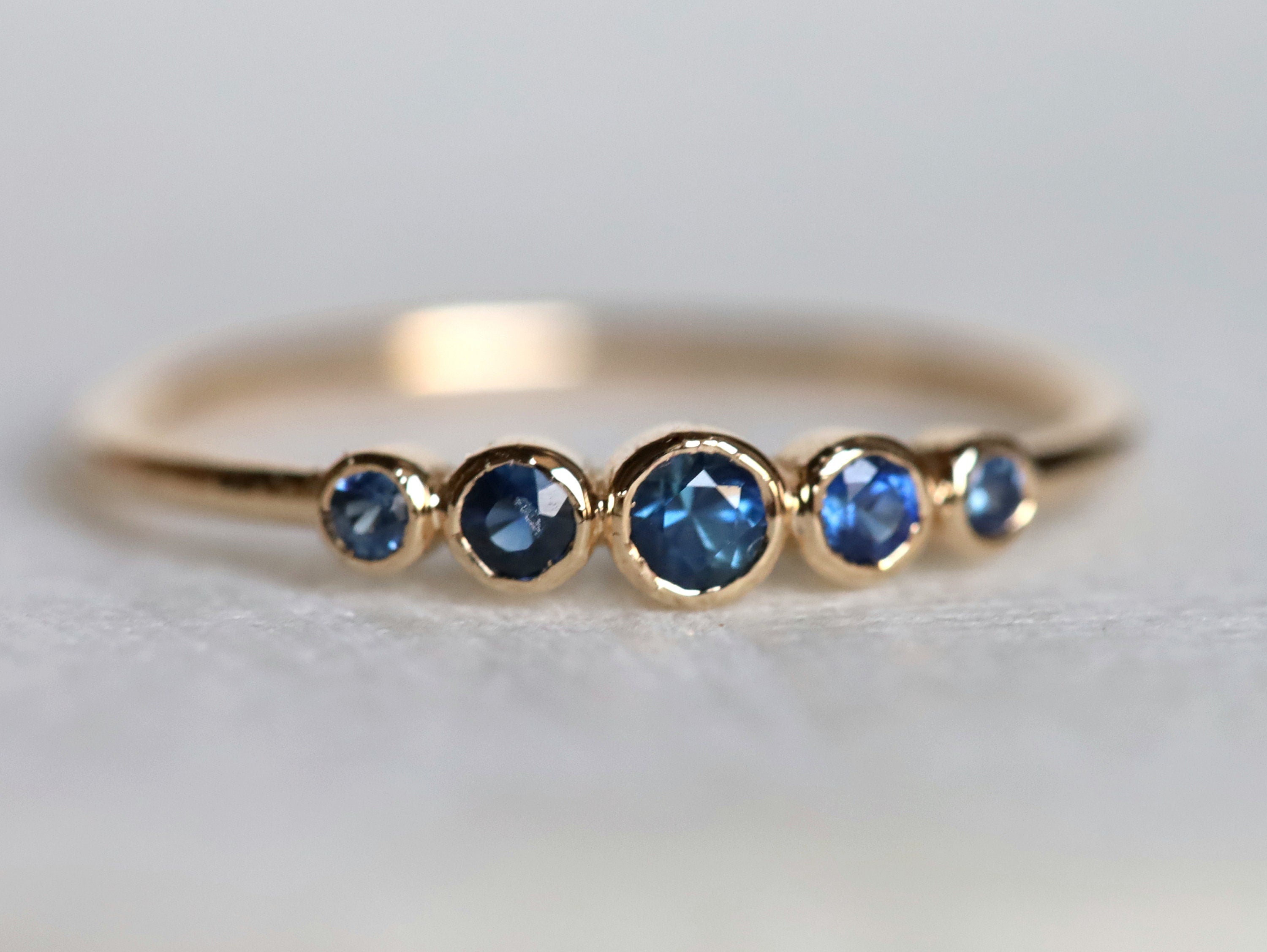 Blue Sapphire Ring | Dainty Sapphire Stacking Ring | Stackable Blue Sapphire Ring -