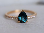Topaz Solitaire Engagement Ring | London Blue Topaz Ring | December Birthstone Ring -