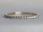 Diamond Wedding Band | Thin Minimalist Diamond Stacking Ring | Half Eternity Wedding Ring -