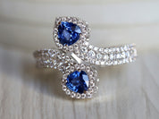 Art Deco Sapphire Engagement Ring | Untreated Sapphire Snake Ring | Adjustable Sapphire Ring -