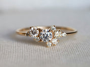 GIA Diamond Cluster Ring | Diamond Engagement Ring | Wedding Anniversary Ring -