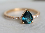 Topaz Solitaire Engagement Ring | London Blue Topaz Ring | December Birthstone Ring -