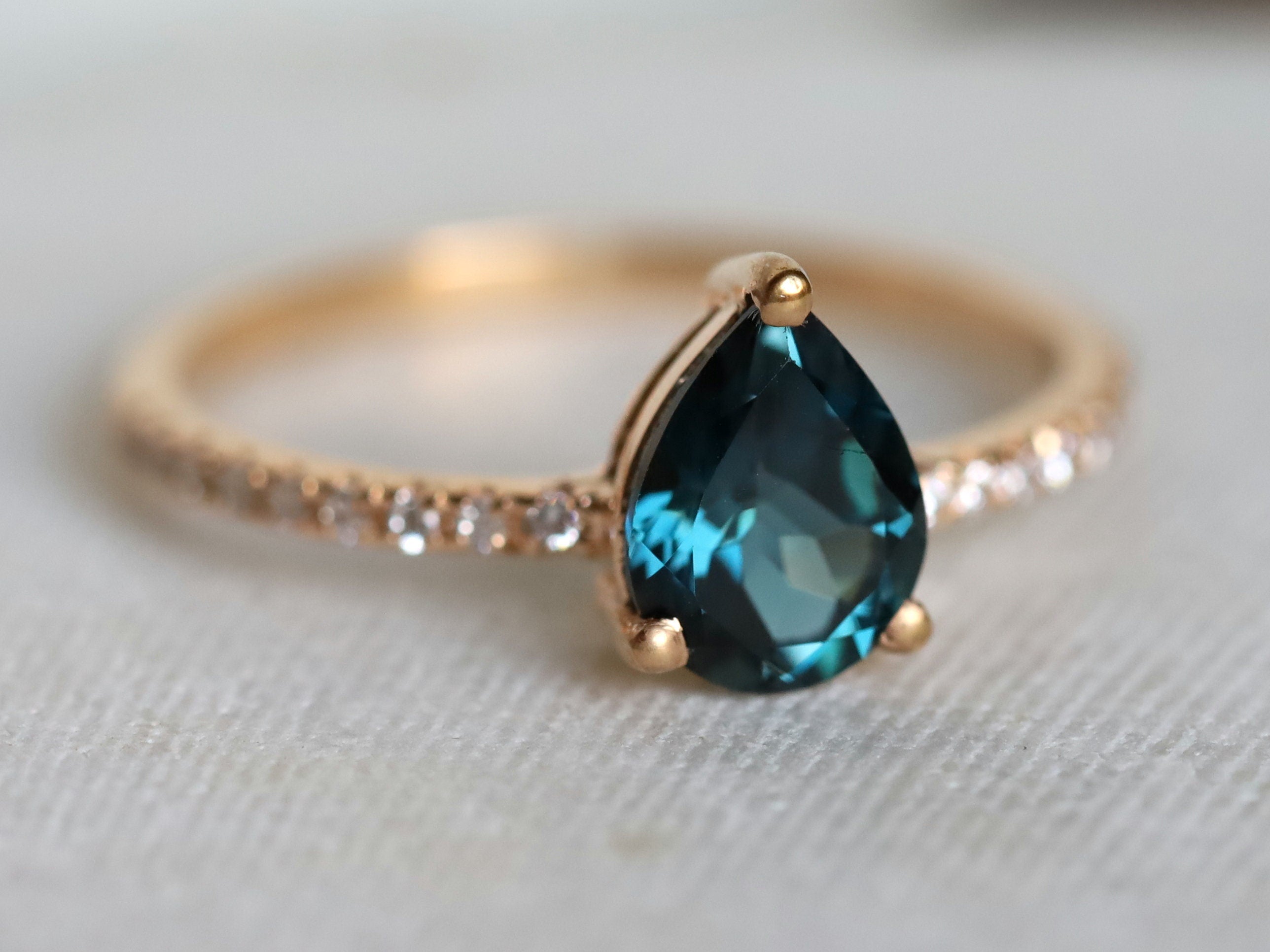 Topaz Solitaire Engagement Ring | London Blue Topaz Ring | December Birthstone Ring -