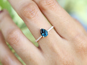 Topaz Solitaire Engagement Ring | London Blue Topaz Ring | December Birthstone Ring -