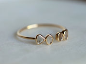 Diamond Stacking Ring | Slice Diamond Ring | Rose Cut Diamond Adjustable Ring -