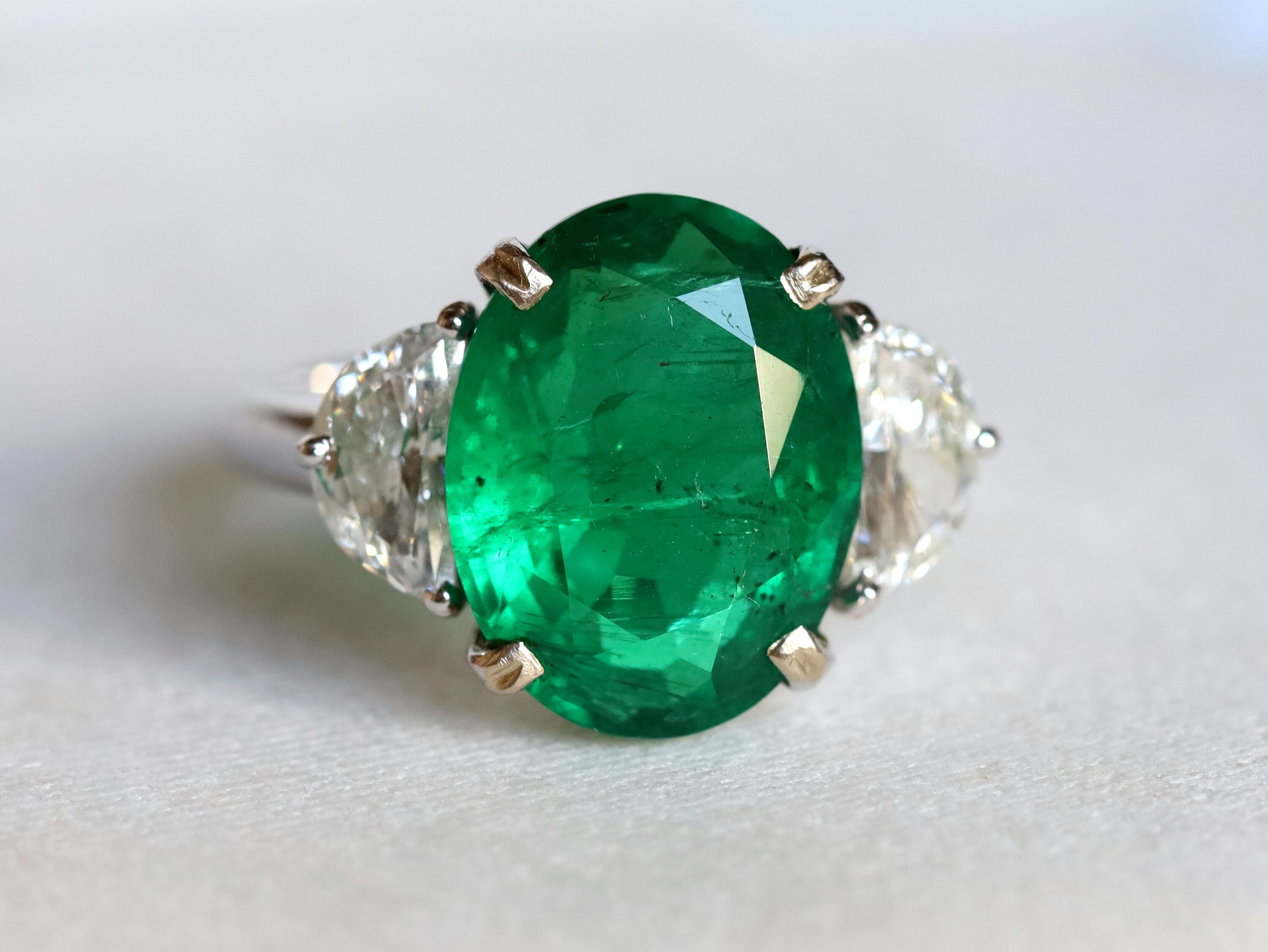 8 Carat Emerald Engagement Ring | 1.25 Carat D-Shaped Diamond Cocktail Ring -