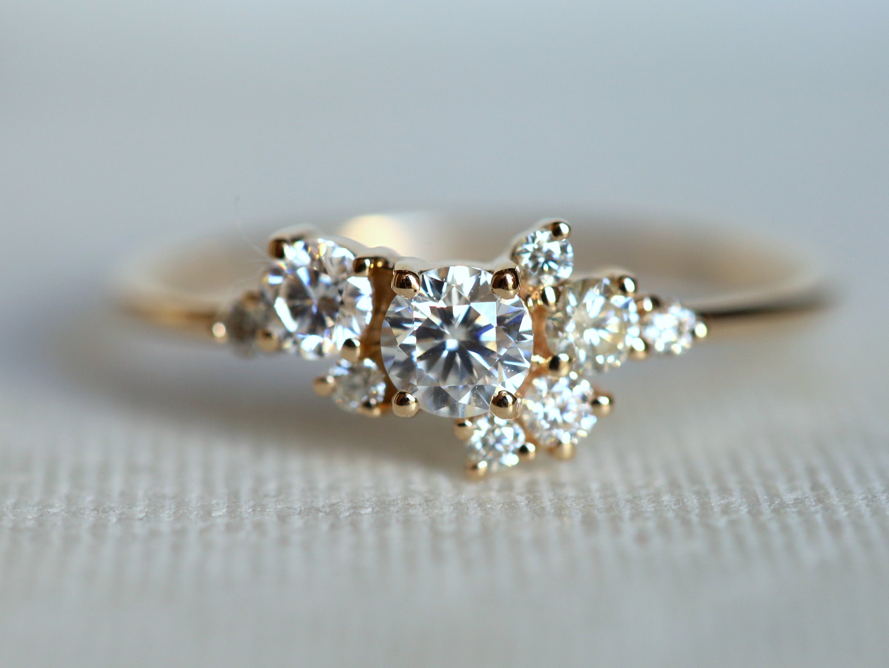 GIA Diamond Cluster Ring | Diamond Engagement Ring | Wedding Anniversary Ring -