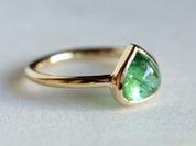Paraiba Tourmaline Engagement Ring | Pear Shape Green Tourmaline Ring | Unique Tourmaline Ring -