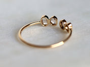 Diamond Stacking Ring | Slice Diamond Ring | Rose Cut Diamond Adjustable Ring -