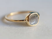 Salt & Pepper Diamond Stacking Ring | 1.5ct Gray Rose Cut Diamond Ring | Unique Engagement Ring -