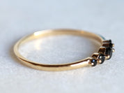 Black Diamond Stacking Ring | Minimalist Black Diamond Five-Stone Ring | Dainty Diamond Ring -
