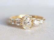 GIA Certified Diamond Cluster Engagement Ring | 5-Stone Diamond Wedding Ring -