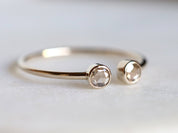 Rose Cut Diamond Ring | 9k/14k/18k Gold | Stacking Dainty Diamond Ring -