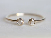 Rose Cut Diamond Ring | 9k/14k/18k Gold | Stacking Dainty Diamond Ring -
