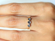 Slice Diamond Ring | Polki Diamond | Champagne Diamond | Three Stone Stacking Ring -