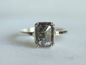 2 Carat Solitaire Gray Diamond Ring | Salt and Pepper Diamond Engagement Ring -
